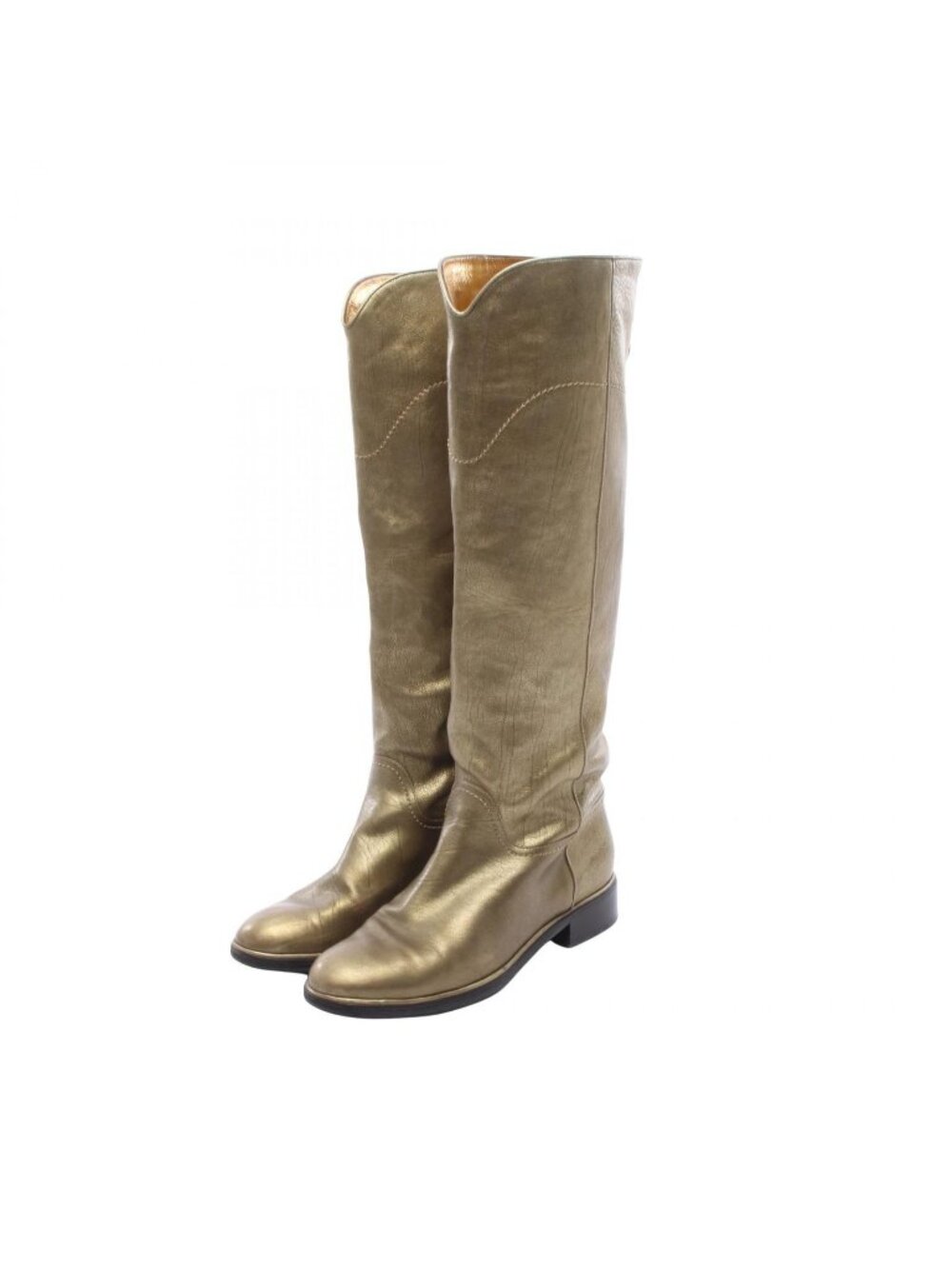 Chanel Boots CC Logo Long Leather